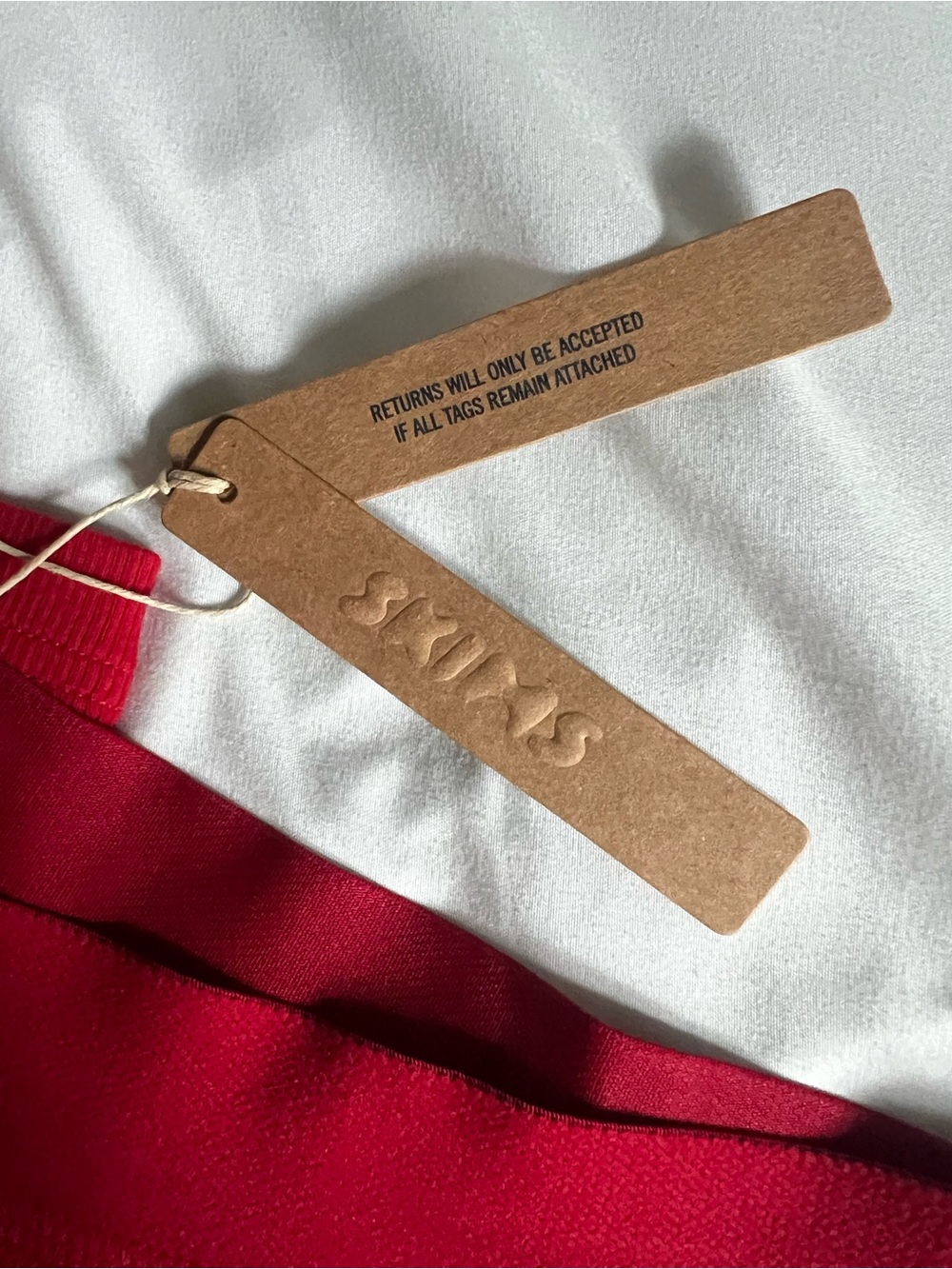 Red Cotton Rib Pants - Picture 3 of 4